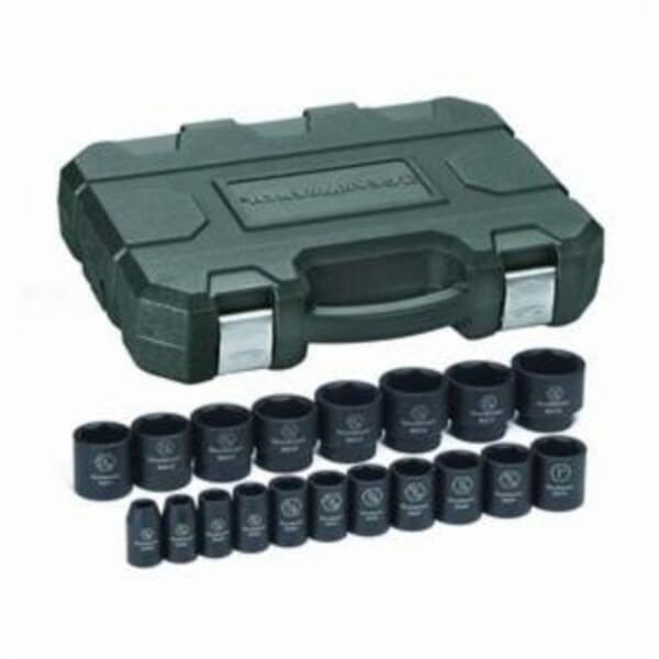 GEARWRENCH 84932N Impact Socket Set, ASME B107.2, 6 Points, 1/2 in Drive, 19 Pieces, Included Socket Size: 3/8 to 1-1/2 in, Blow Molded Case Container