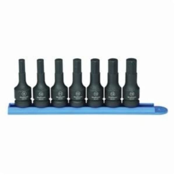 GEARWRENCH 84940 Impact Bit Socket Set, 9 to 15 mm Hex, 1/2 in Drive, 7 Pieces, Manganese Phosphate, ASME B107.2