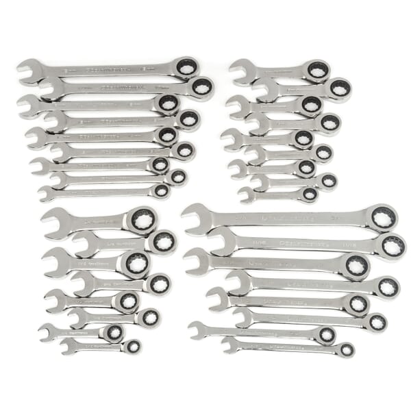 GEARWRENCH 85034 Combination Wrench Set, 34 Pieces, 5/16 to 3/4 in, 10 to 18 mm, Polished Chrome