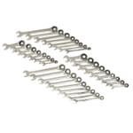 GEARWRENCH 85034 Combination Wrench Set, 34 Pieces, 5/16 to 3/4 in, 10 to 18 mm, Polished Chrome