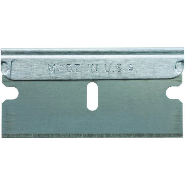 Stanley 11-515 Razor Blade, High Carbon Steel, Single-Edge Blade, Blunt Point/Straight Edge, 1-1/2 in L x 11/16 in W Blade, Compatible With: 28-100 and 28-500 Scraper and Standard Razor Blade, 0.009 in THK