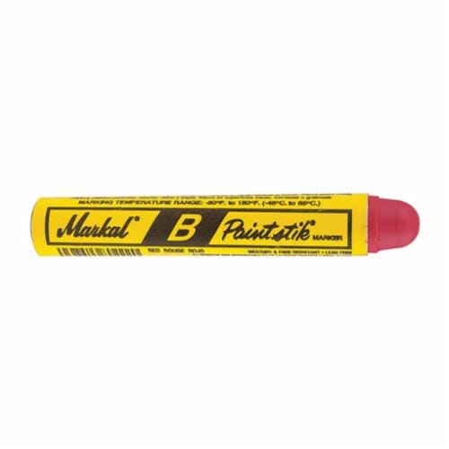 Markal 080222 B Paintstik Solid Paint Crayon, 11/16 in Round Tip, Red