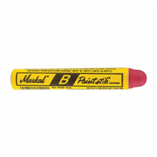 Markal 080222 B Paintstik Solid Paint Crayon, 11/16 in Round Tip, Red