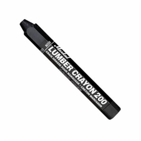 Markal 080353 200 Economical Wax Based Lumber Crayon, 1/2 in Hex Tip, Black