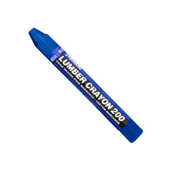 Markal 080355 200 Economical Wax Based Lumber Crayon, 1/2 in Hex Tip, Blue