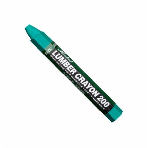 Markal 080356 200 Economical Wax Based Lumber Crayon, 1/2 in Hex Tip, Green