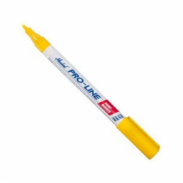 Markal 96872 PRO-LINE High Visibility Liquid Paint Marker, 1/16 in Valve Actuated/Fine Tip, Yellow