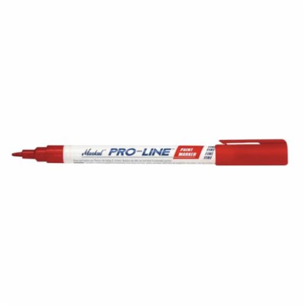 Markal 96874 PRO-LINE High Visibility Liquid Paint Marker, 1/16 in Valve Actuated/Fine Tip, Red