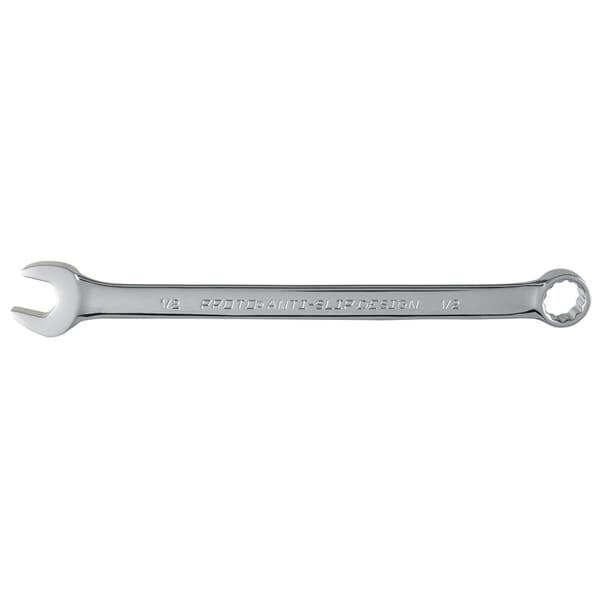 Proto TorquePlus J1216-T500 Anti-Slip Design Combination Wrench, Imperial, 1/2 in, 12 Points, 15 deg Offset, 8 in OAL, Alloy Steel, Full Polished, ASME B107.100