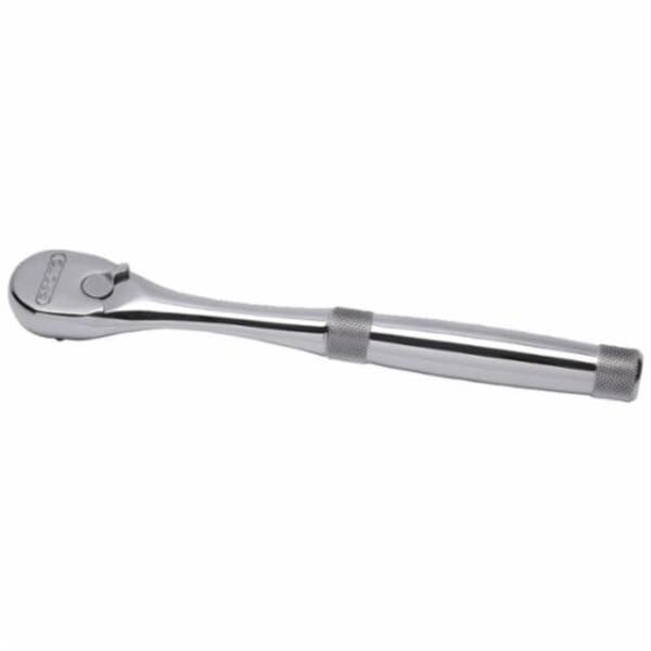 Proto J5249XL Non-Insulated Standard Length Hand Ratchet, Imperial, 3/8 in Drive, Premium Small Pear Head, 8-1/2 in OAL, Steel, Full Polished, ASME B107.10M/B107.500