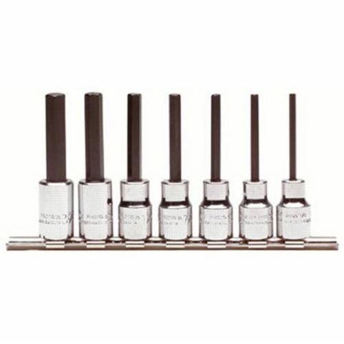 Proto J4900-7C Socket Bit Set, Imperial, 1/8 to 3/8 in Hex, 3/8 in Drive, 7 Pieces, Full Polished
