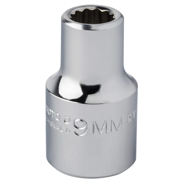 Proto TorquePlus J5409M Standard Length Socket, Metric, 1/2 in Square Drive, 9 mm