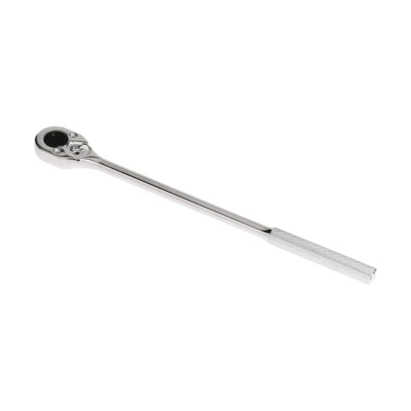 Proto J5450 Non-Insulated Standard Length Hand Ratchet, Imperial, 1/2 in Drive, Pear Head, 16 in OAL, Alloy Steel, Full Polished, ASME B107.10M, Federal GGG-W-641E