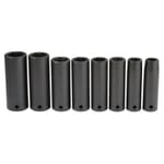 Proto J72159 Deep Socket Set, Imperial, 8 Pieces, Alloy Steel, Black ...
