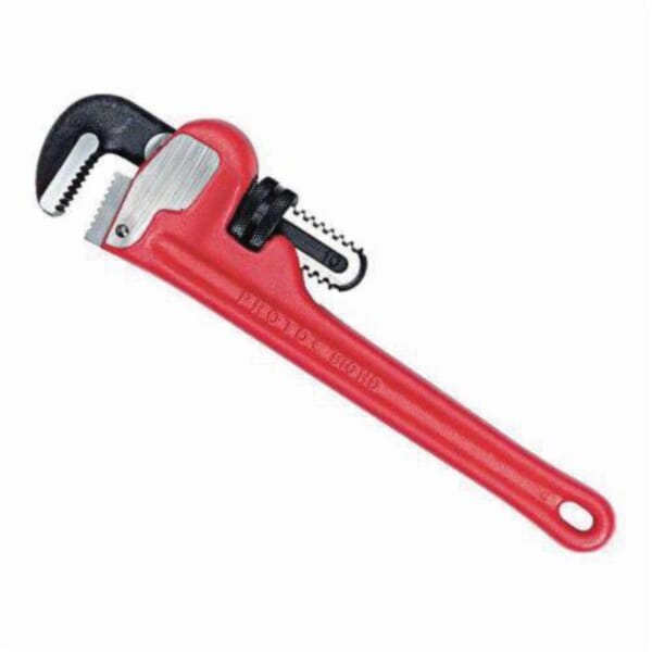 Proto J812HD Heavy Duty Straight Pipe Wrench, 12 in OAL, Floating Hook Jaw, Cast Iron Handle, Federal GGG-W-00651D redirect to product page