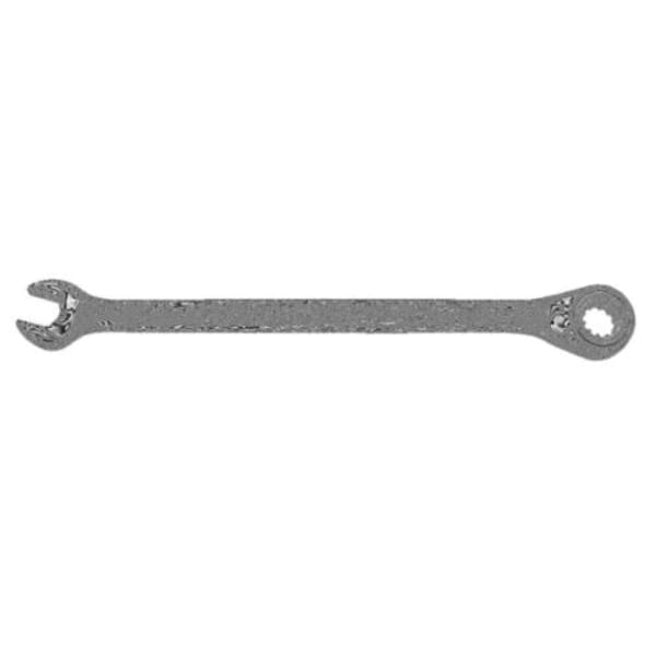 Proto JSCVM07 Reversible Combination Wrench, Metric, 7 mm, 12 Points, 15 deg Offset, 5-1/2 in OAL, Chrome Vanadium Steel, Polished Chrome/Black, ASME Specified