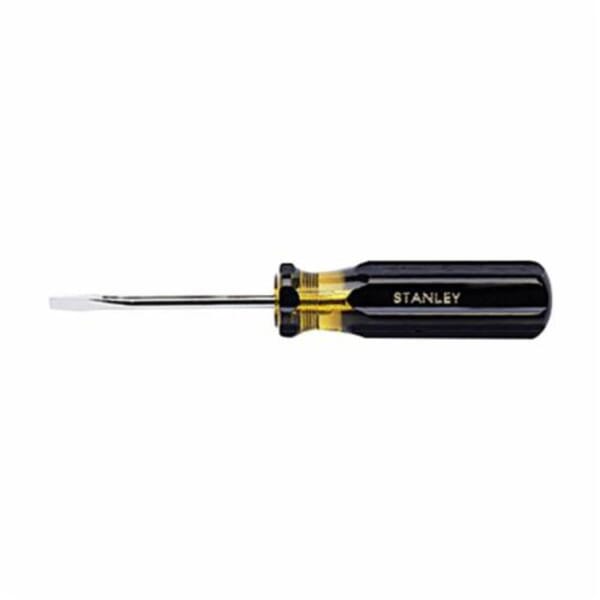 Stanley 100 PLUS 66-178 Standard Screwdriver, 3/8 in Slotted, Steel Shank, 13-1/4 in OAL, Acetate Handle, Polished Chrome