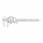 Starrett 3202-6 3202 Global Series Dial Caliper, 0 to 6 in, Graduation 0.001 in, 5/8 in Inside x 1-1/2 in Outside D Jaw, Hardened Stainless Steel, Satin