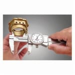 Starrett 3202-6 3202 Global Series Dial Caliper, 0 to 6 in, Graduation 0.001 in, 5/8 in Inside x 1-1/2 in Outside D Jaw, Hardened Stainless Steel, Satin