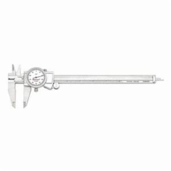 Starrett 3202-8 3202 Global Series Dial Caliper, 0 to 8 in, Graduation 0.001 in, 5/8 in Inside x 1-1/2 in Outside D Jaw, Hardened Stainless Steel, Satin