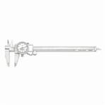 Starrett 3202-8 3202 Global Series Dial Caliper, 0 to 8 in, Graduation 0.001 in, 5/8 in Inside x 1-1/2 in Outside D Jaw, Hardened Stainless Steel, Satin