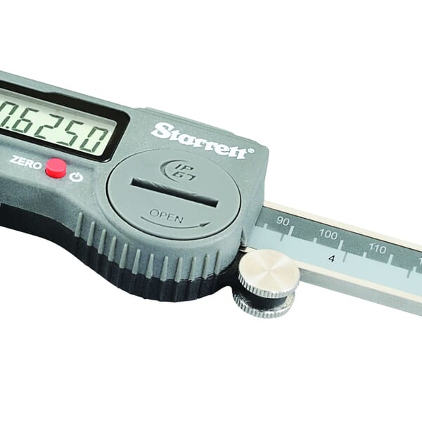 Starrett 798B-6/150 Electronic Slide Caliper With Plastic Case, 0 to 6 in, Graduations 0.0005 in, 1-1/2 in D Jaw, Stainless Steel