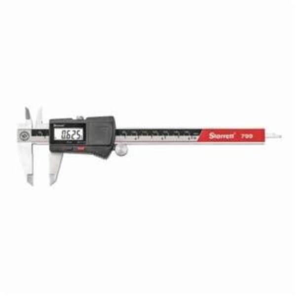 Starrett EC799A-6/150 EC799 Global Series Electronic Digital Caliper, 0 to 6 in, Graduations 0.0005 in, 5/8 in Inside x 1-1/2 in Outside D Jaw, Stainless Steel
